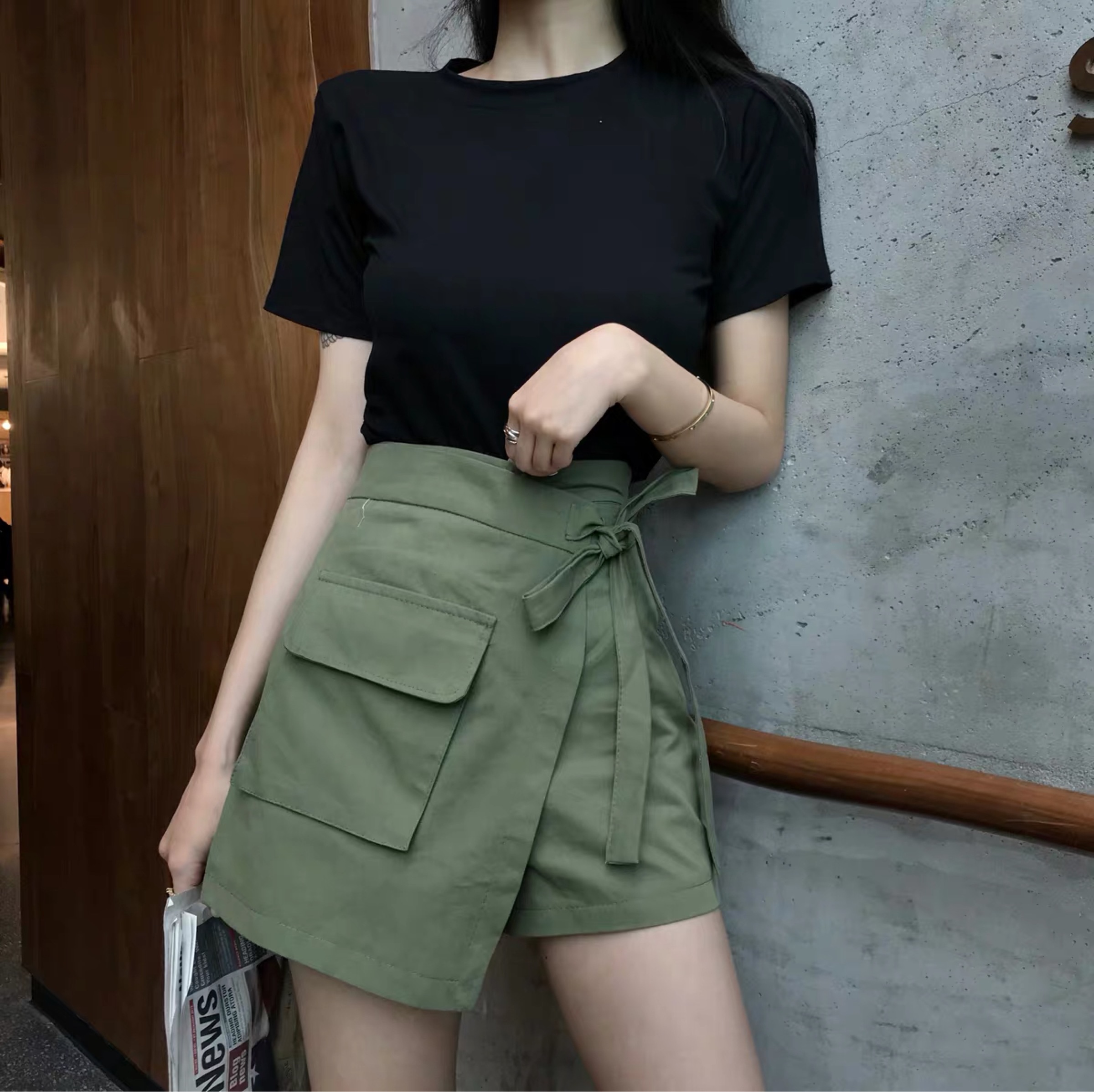 Women S Summer New High Waist Irregular Pockets Pants Skirt Casual Skirt 女装夏季新款高腰 Women S Summer New High Waist Irregular Pockets Pants Skirt Casual Skirt 女装夏季新款高腰