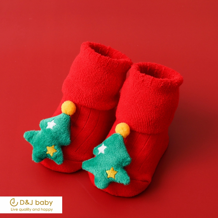 紅色聖誕中長筒襪 - D&J baby