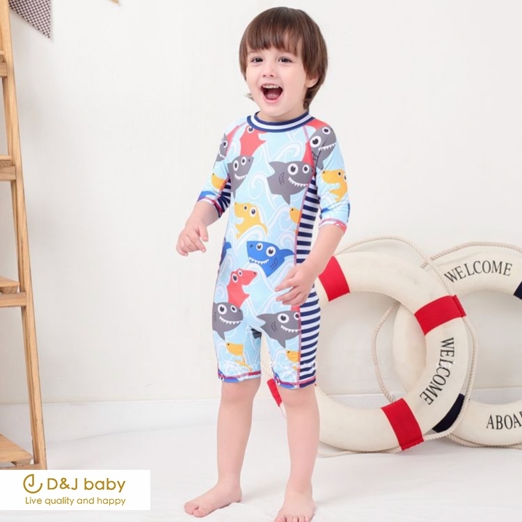淺藍鯊魚頭男童泳裝 - D&J baby1.jpg