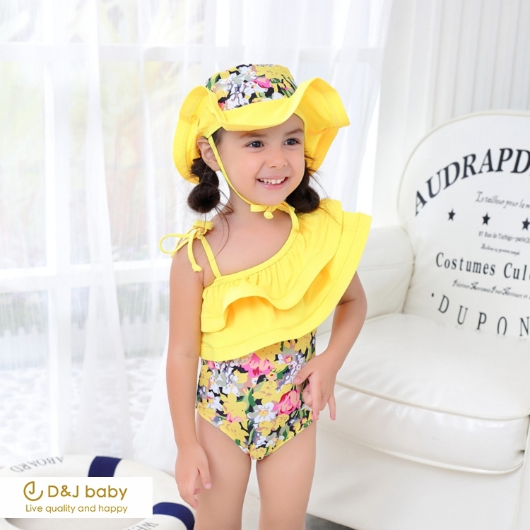 碎花荷葉邊女童泳裝 - D&J baby1.jpg