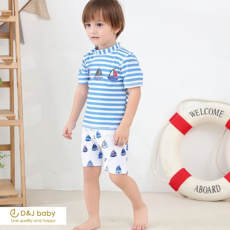 藍白帆船男童泳裝 - D&J baby1.jpg