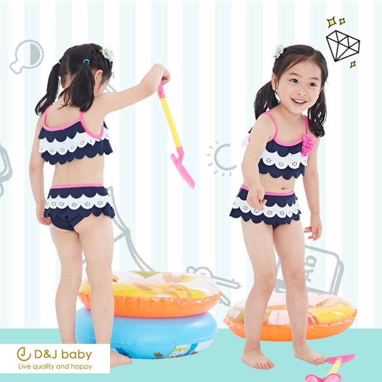 花邊兩件式女童泳裝 - D&J baby1.jpg