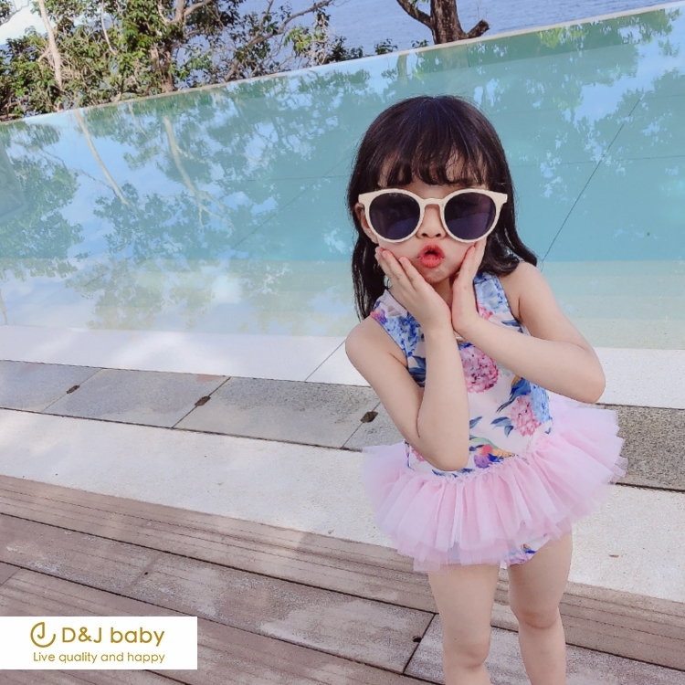 網紗花球女童泳裝 - D&J baby2.jpg