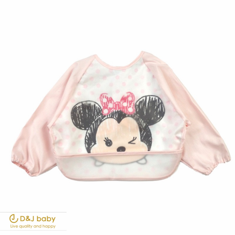 米妮嬰兒防水卡通飯兜畫畫衣