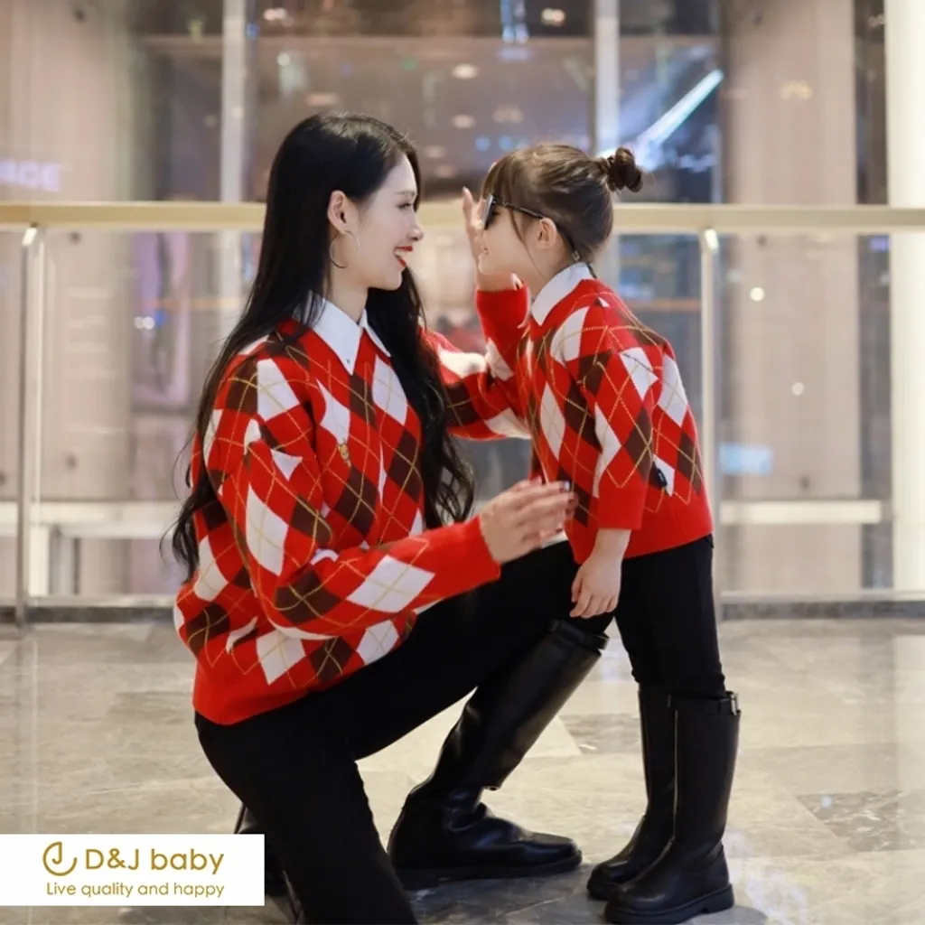 學院風菱格毛衣親子裝 - D&J Baby1.jpg