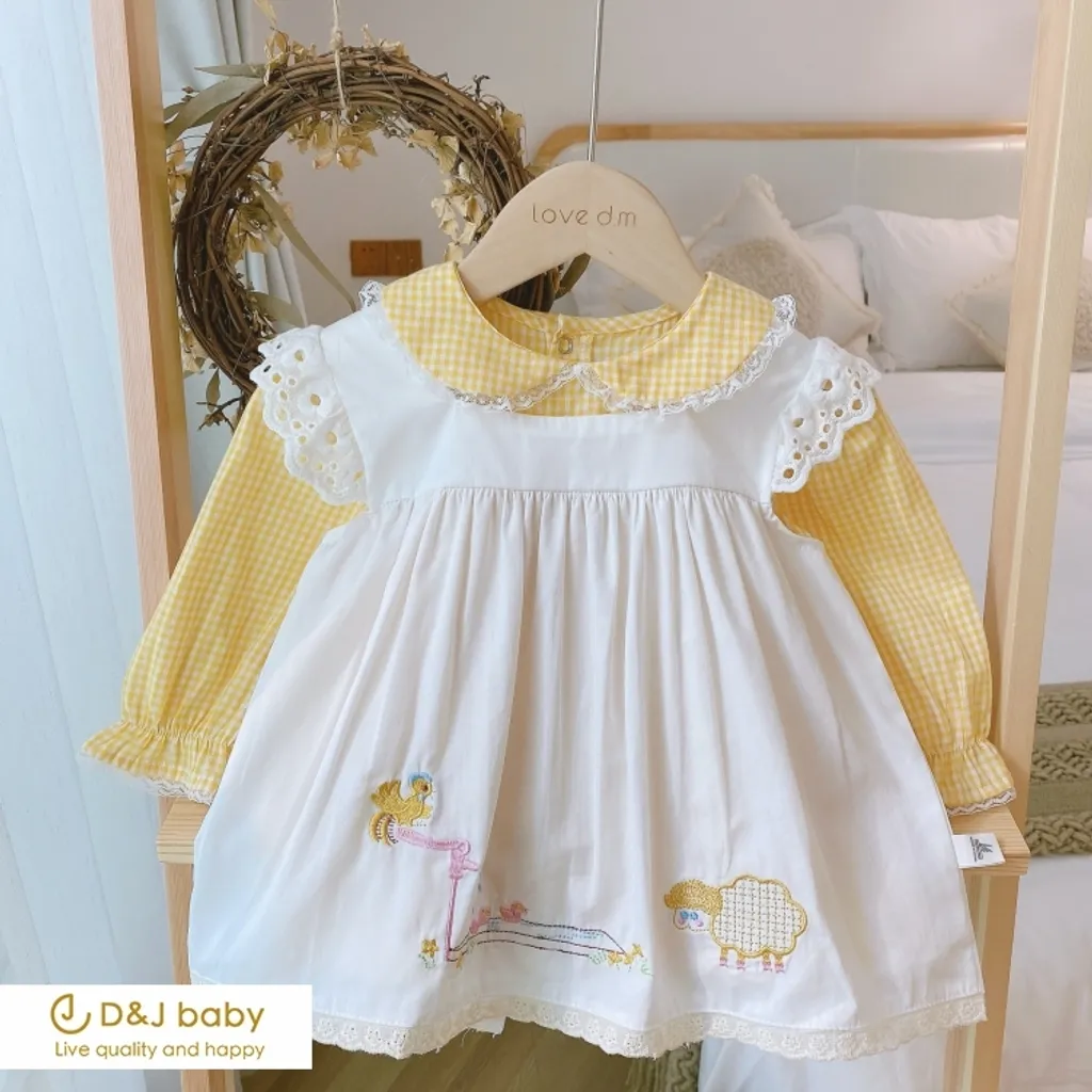 蕾絲飛袖連衣裙兩件套 - D&J baby3.jpg
