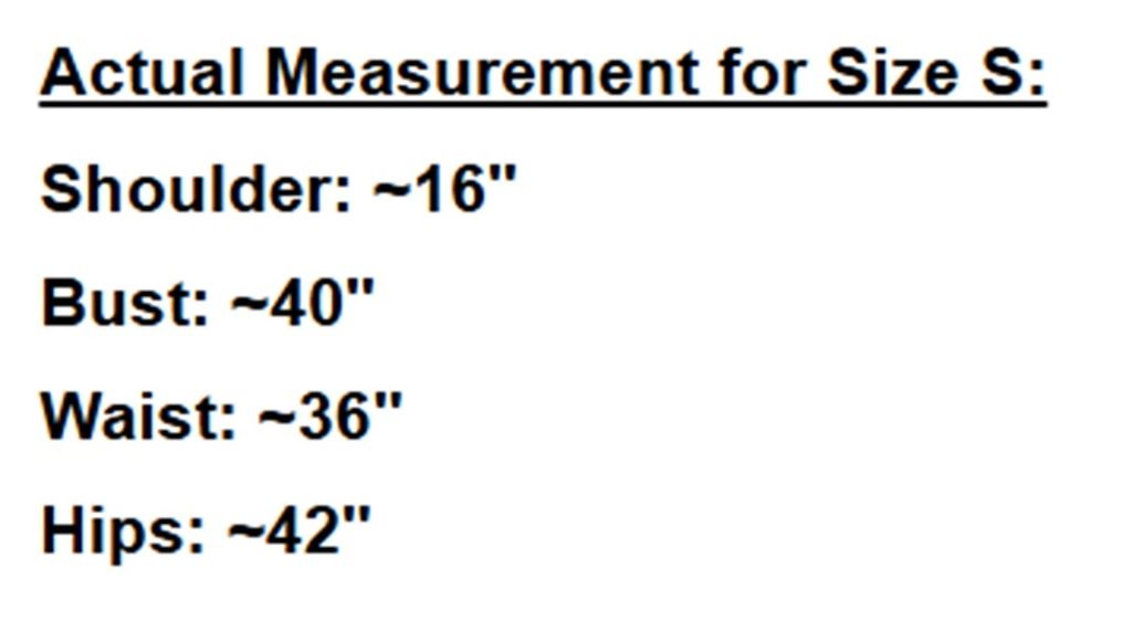 Size chart for Divena