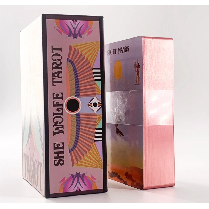 1131【佛化人生】現貨正版She Wolf Tarot 女狼塔羅牌鍍粉金邊