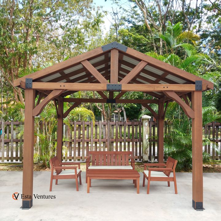 12x10 Meranti Gazebo w bg 2000