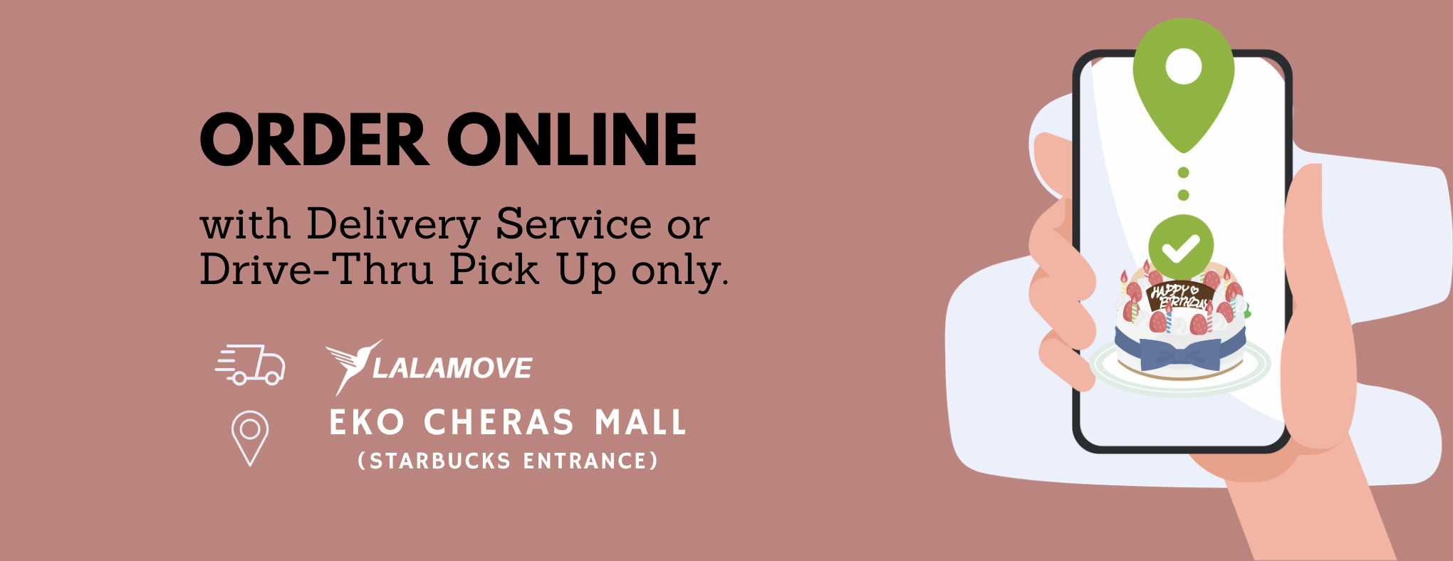 Order online with delivery service or drive-thru pick up 