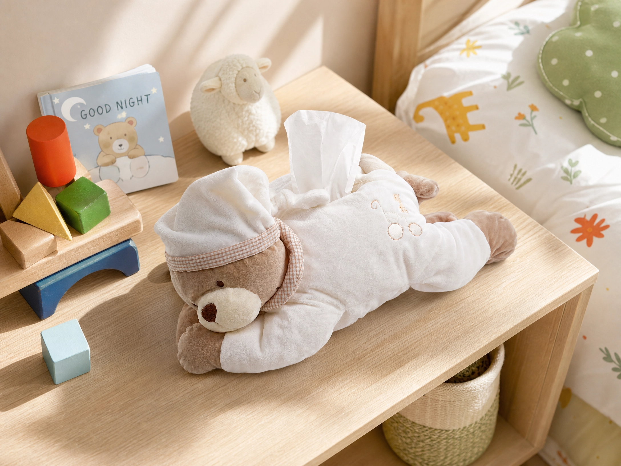 white_sleepy_bear_top_view_kids