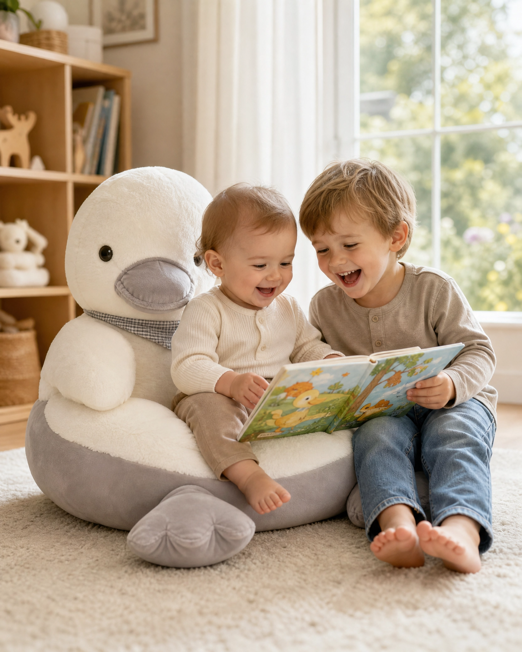 duck-sofa-bed-two-children