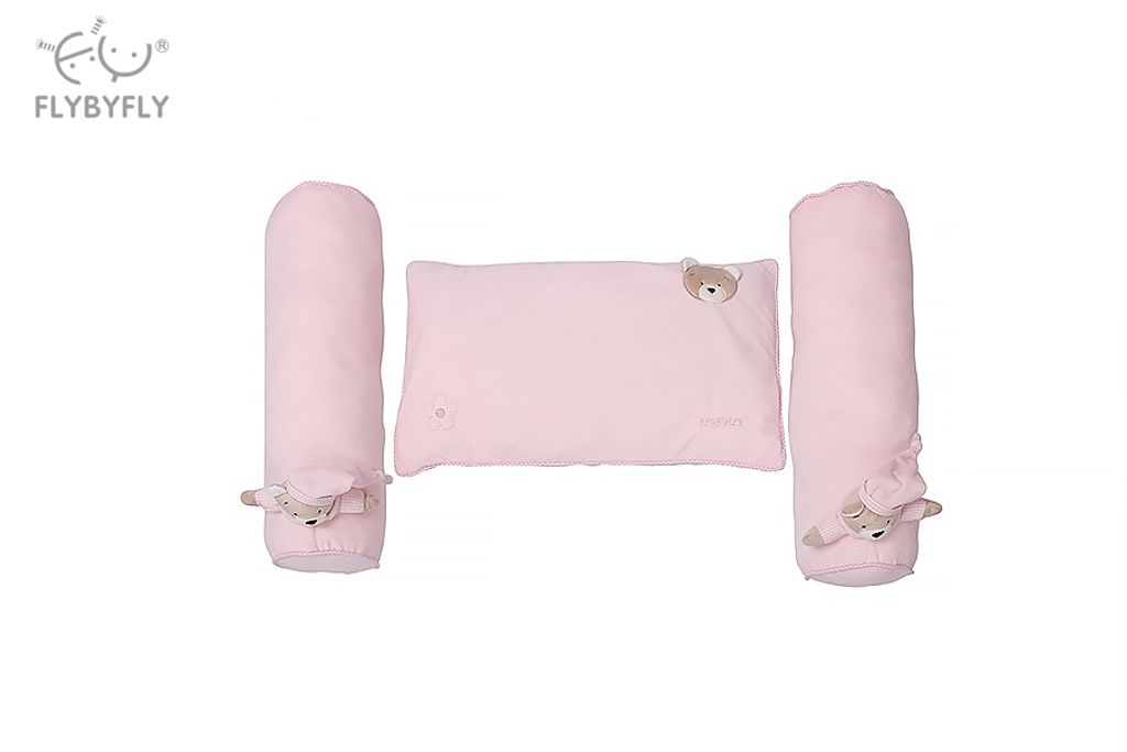 3D Bear Pillow and Flat Bolster Set of 2 (Pink).jpg