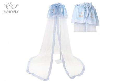 3D Bear Crib Mosquito Net & Stand (Blue)