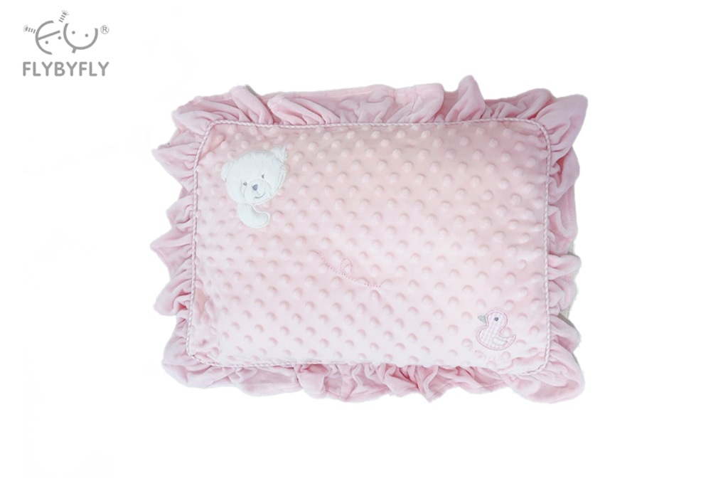 Popo Dotted Fluffy Baby Pillow (Pink)