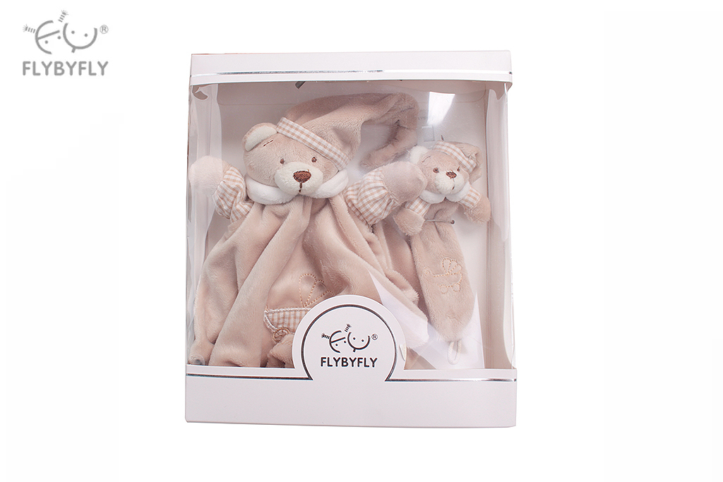 hand puppet + pacifier set - warm taupe