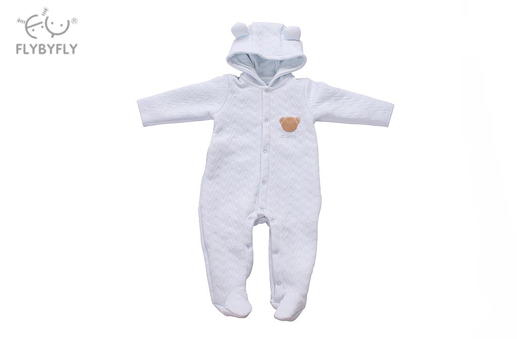 new hooded romper - blue