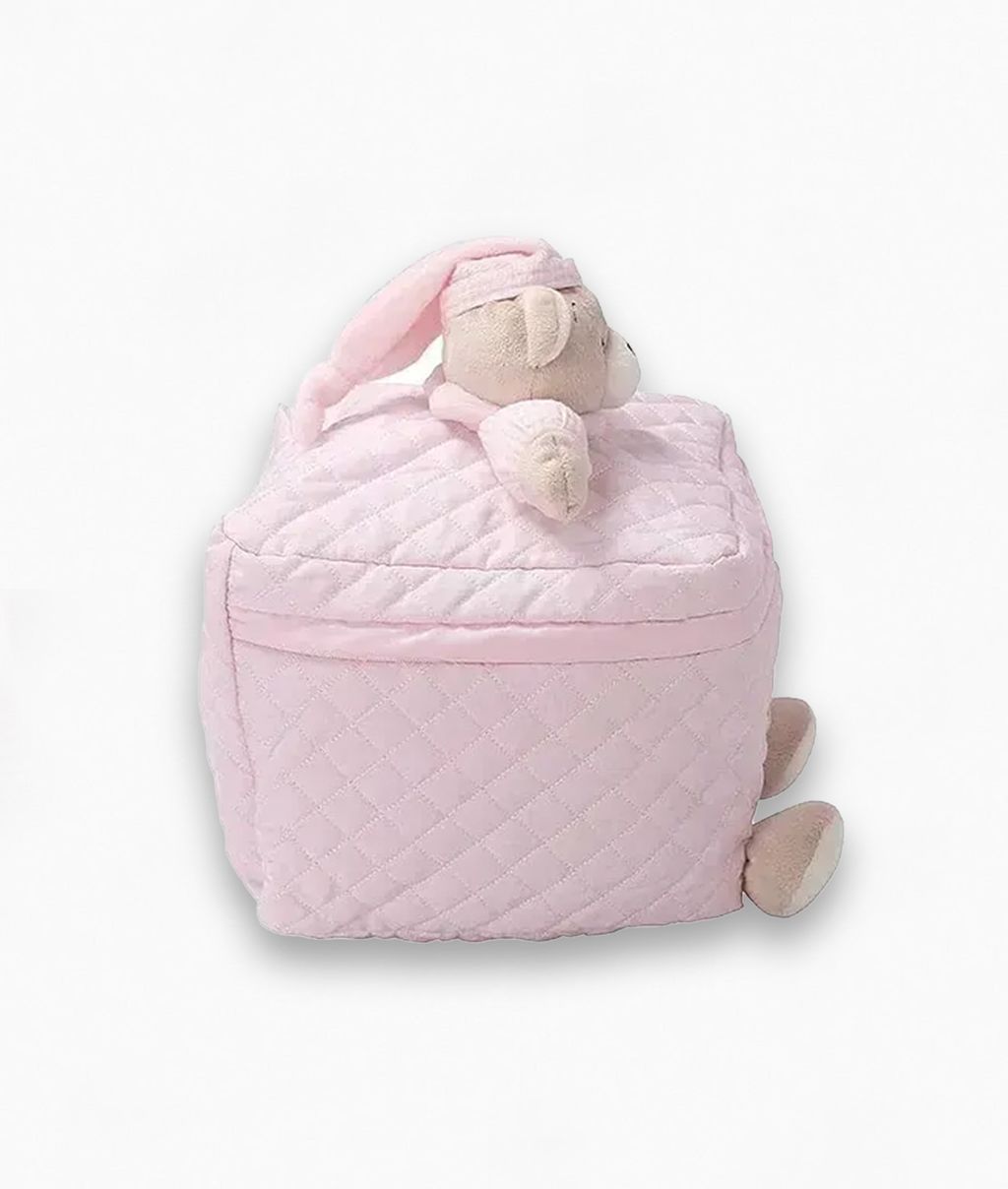 3D Bear Travel Organiser Box Pink (Side)
