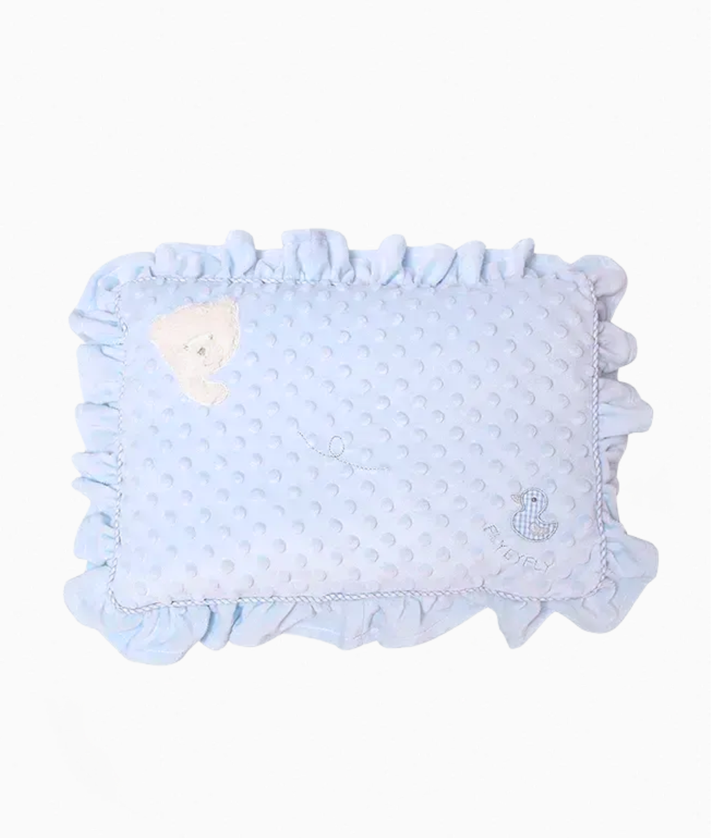 Popo Dotted Fluffy Baby Pillow (Blue)