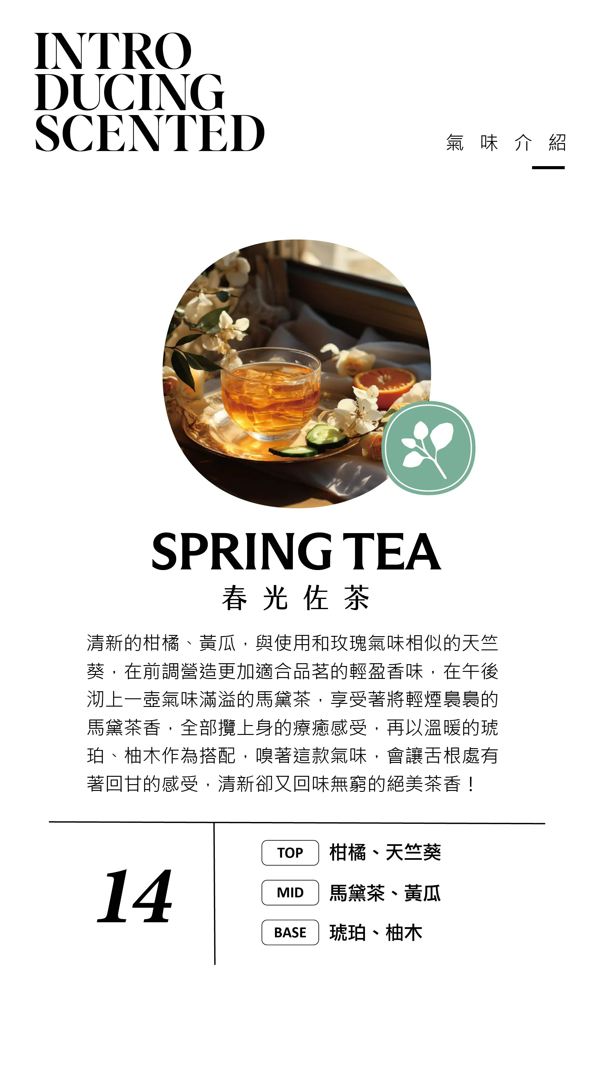 M14 春光佐茶系列商品/蠟燭/擴香瓶/噴霧 - 香氛/精油/擴香 - 玻璃 