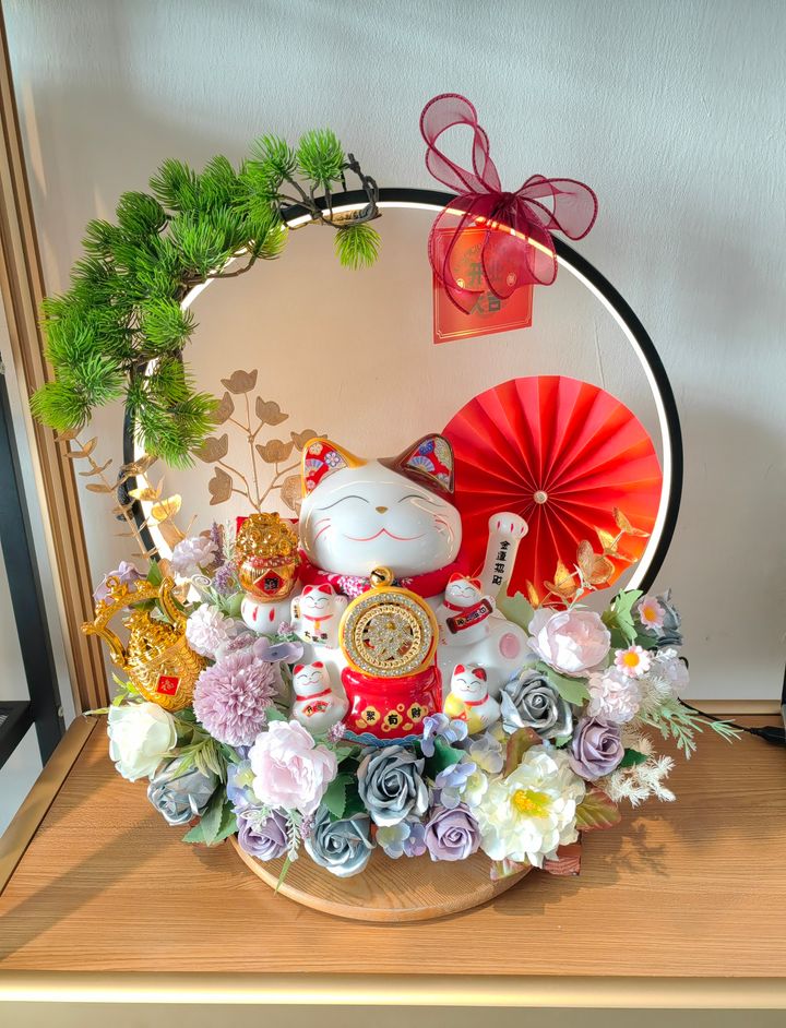 灯圈招财猫开业花 Opening Flower