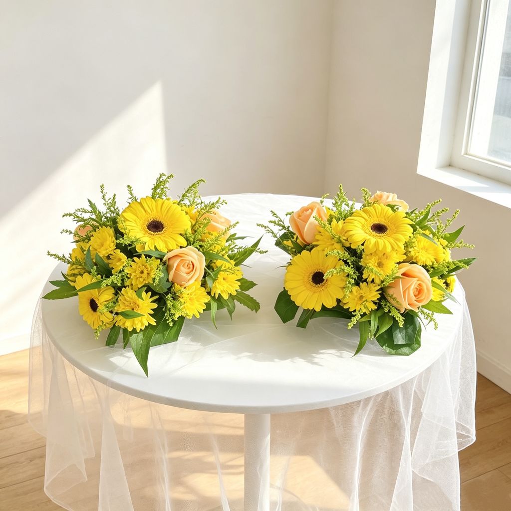 Yellow Sympathy Flower Arrangement
