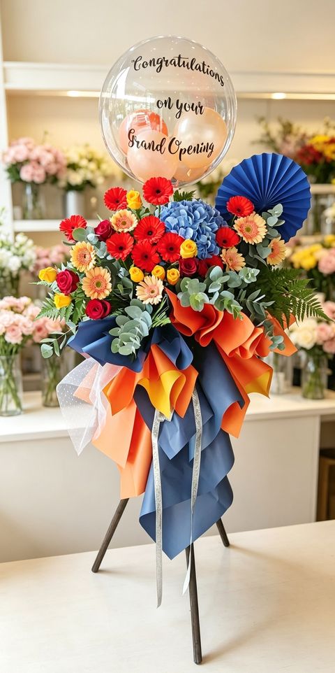 Blue Opening Flower Stand