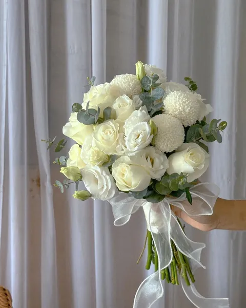 White Roses Bridal Bouquet