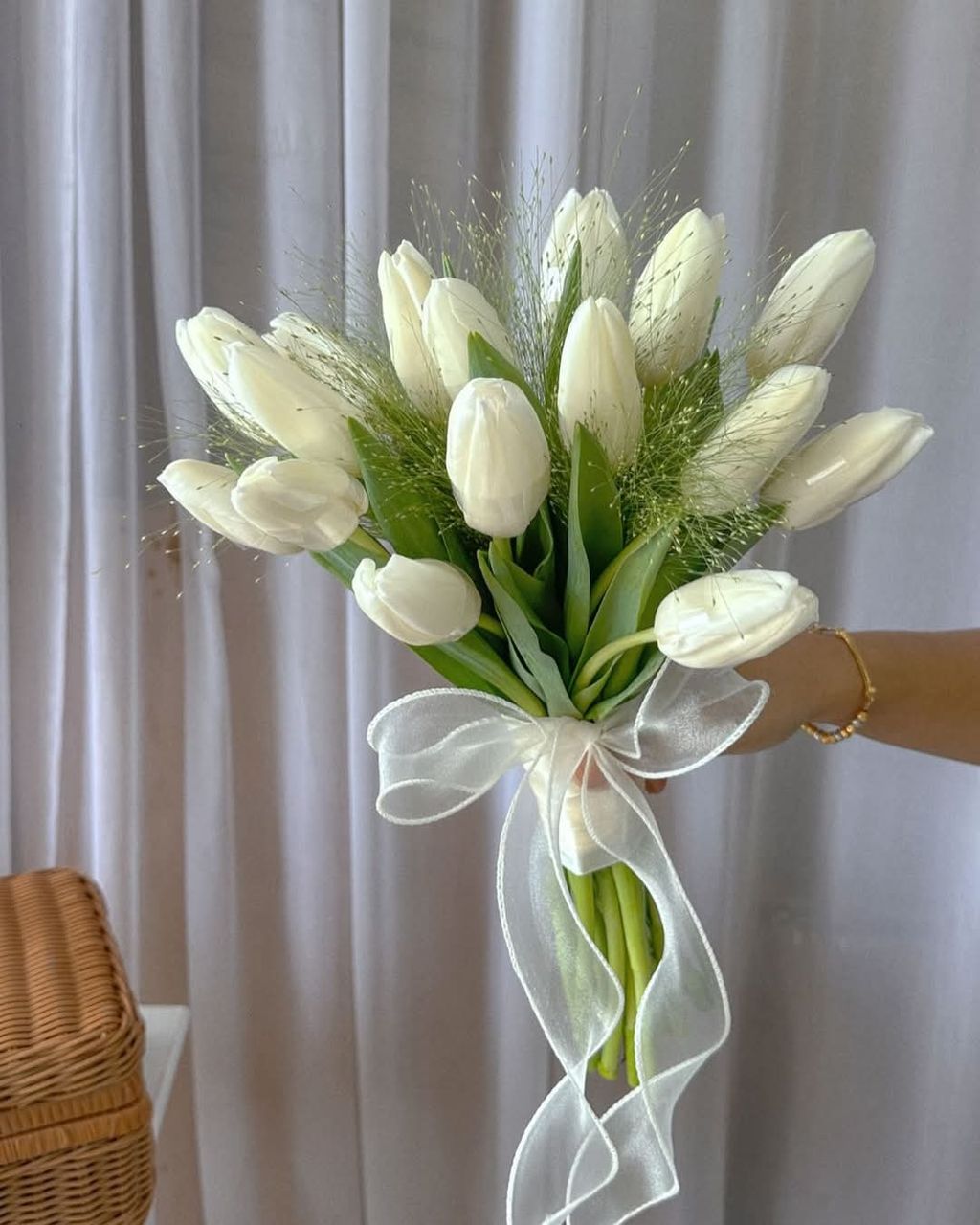 White Tulip Bridal Bouquet