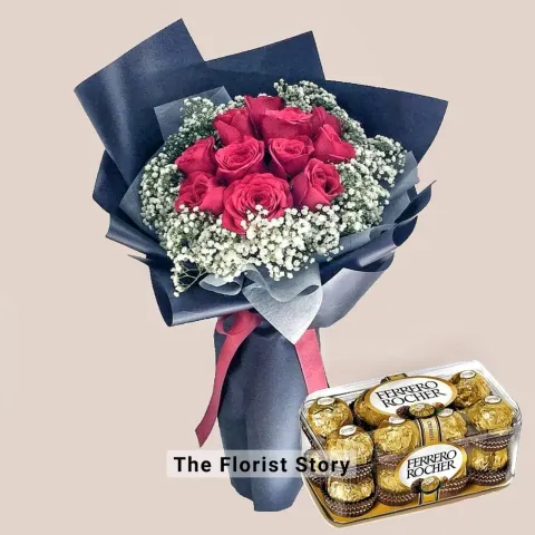 Roses Bouquet Chocolates Set delivery Johor Bahru