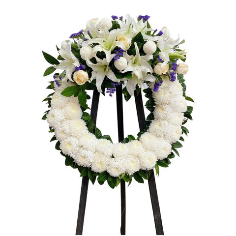 Lilies Memorial Floral Wreath05