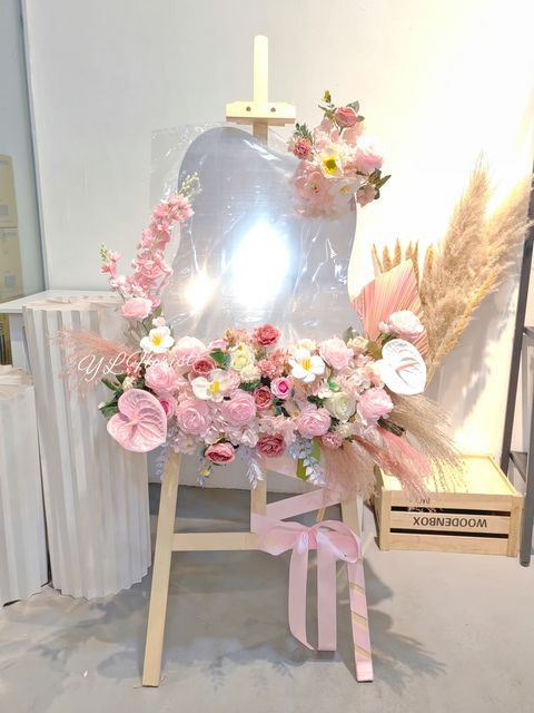 仿真花镜面开业花架