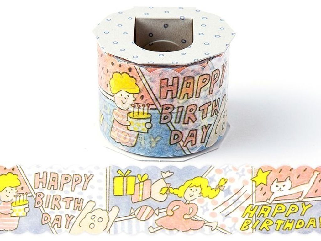 Aiueo Manga Hb 生日快樂和紙膠帶 毛卡文具店