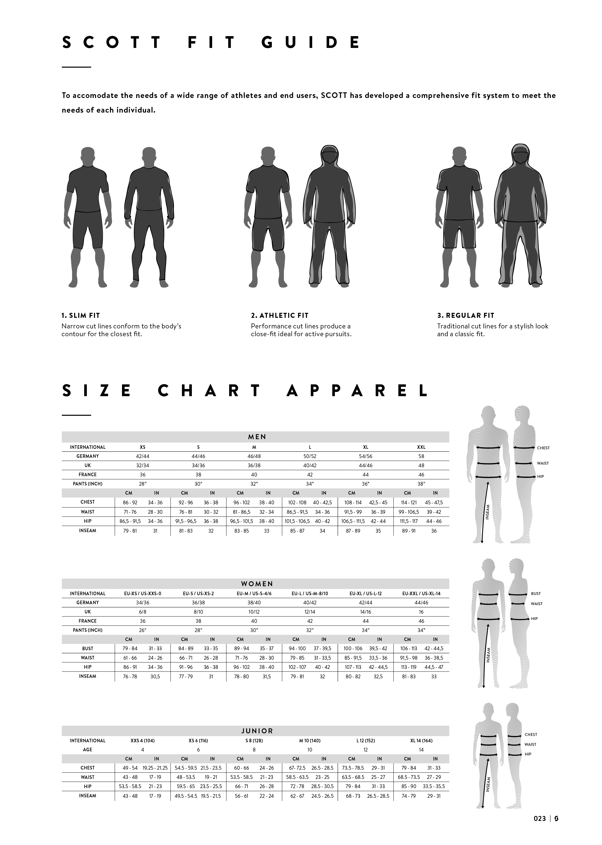 SCOTT Size Guide