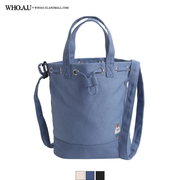 WHO.A.U] Steve Canvas Bucket Bag 史蒂芬熊帆布水桶手提肩背包