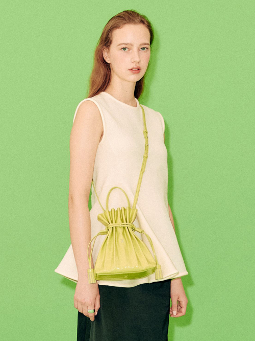 Joseph & Stacey Lucky Pleats Bag - Sustainable Foldable Tote, Lightweight, Recycled PET, Basil Green, Small
