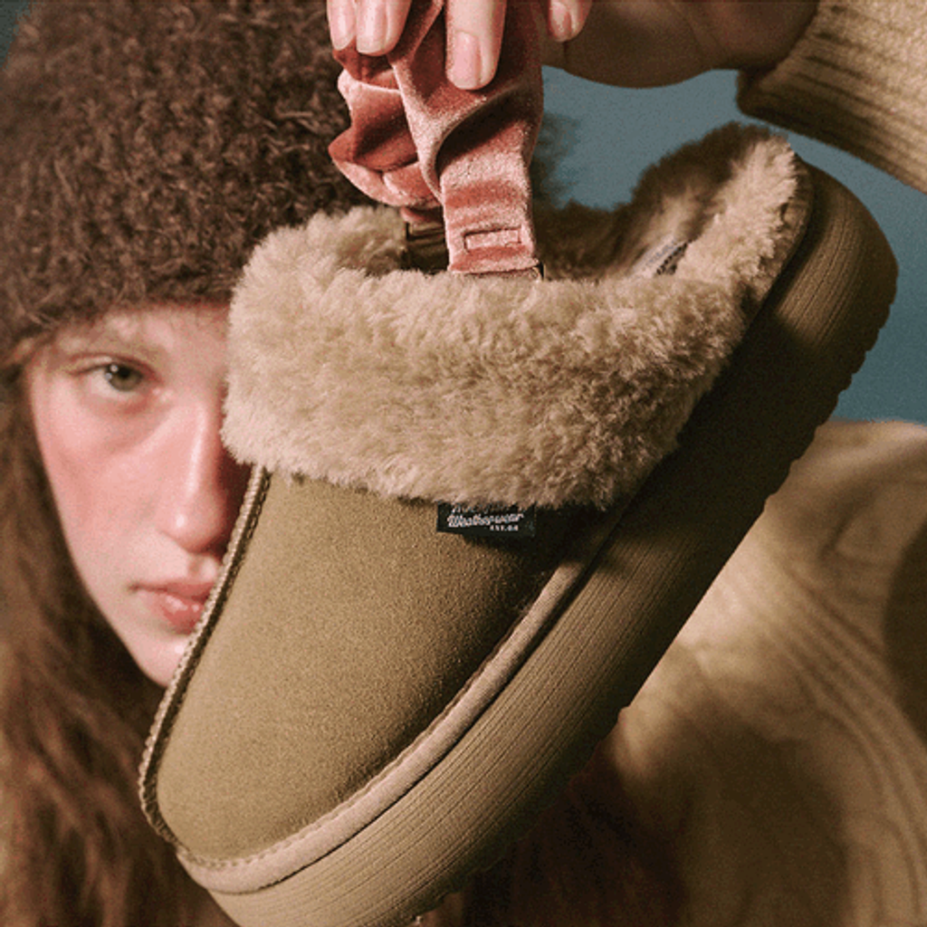 Rockfish Weatherwear] 23FW CLOUDY FLATFORM FUR SLINGBACK 女段4cm