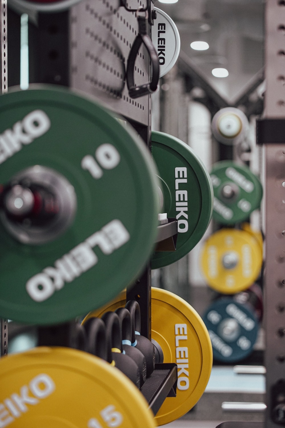 Colour-coded Eleiko plates at the alrajhi Bank Malaysia corporate gym