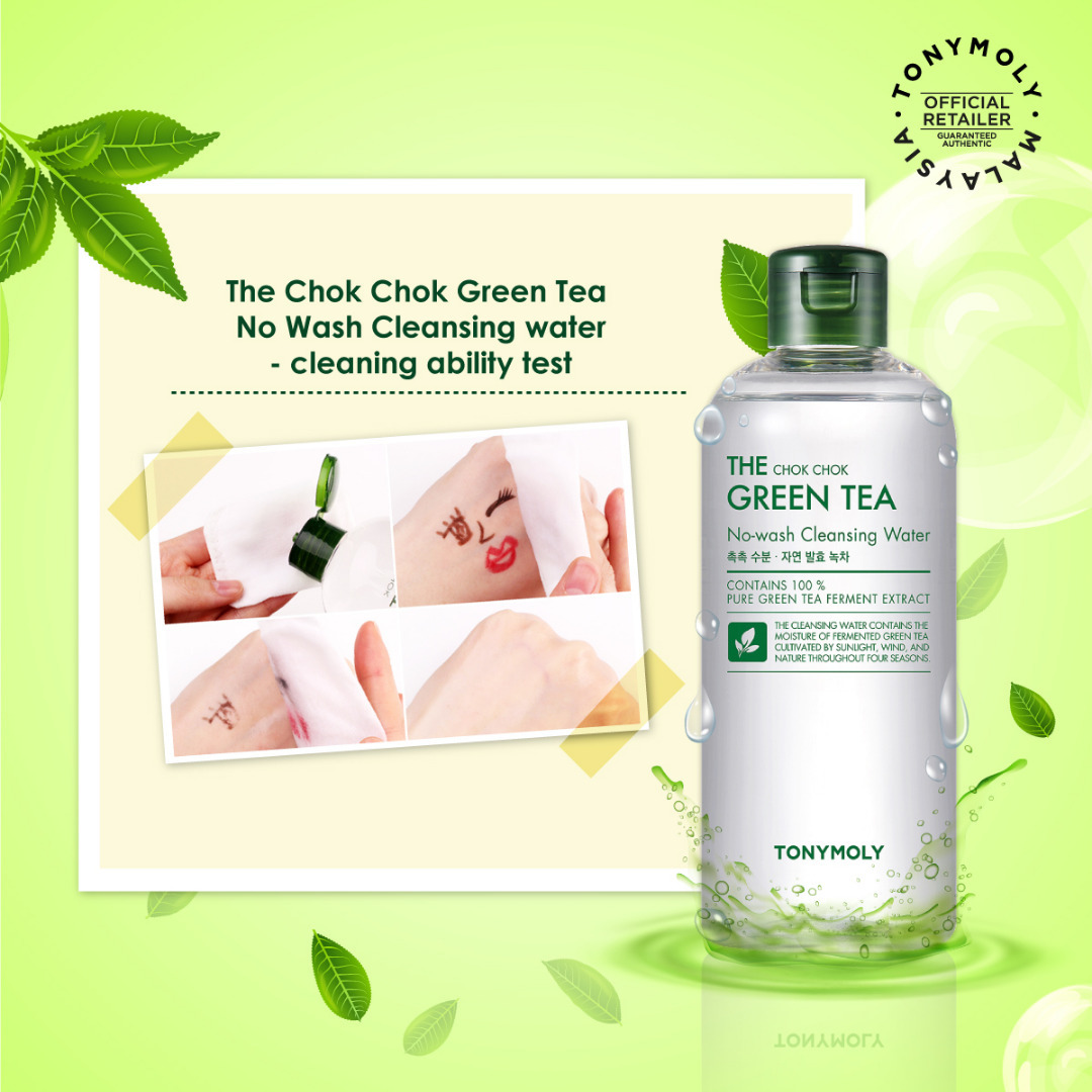 The Chok Chok Green Tea NoWash Cleansing Water Tonymoly Malaysia