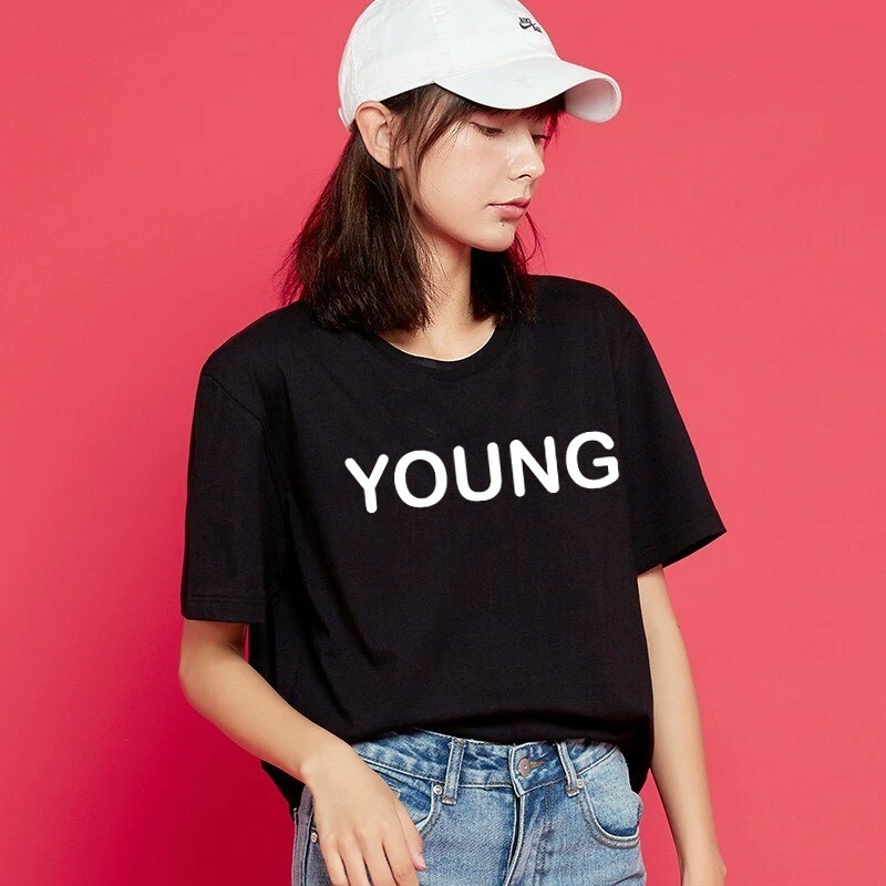 YOUNG WORDING UNISEX Printed Graphic Short Sleeves T-Shirt