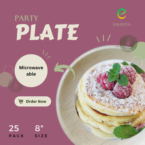 6 inch Areca Round Plates (Pack of 25) – Easanya Eco Green Pte Ltd