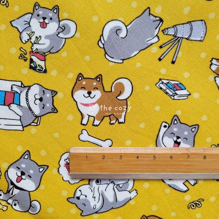 柴犬純棉布-插畫點點布-日本風手作布6