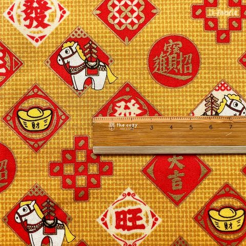 開運紅包布_燙金福字布_春節拼布布料3