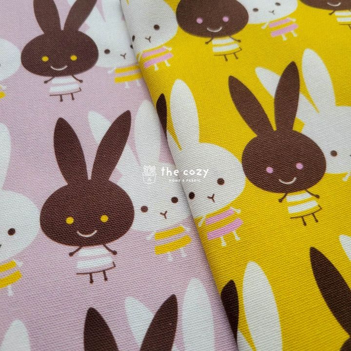 可愛兔子厚棉布_台灣布料5