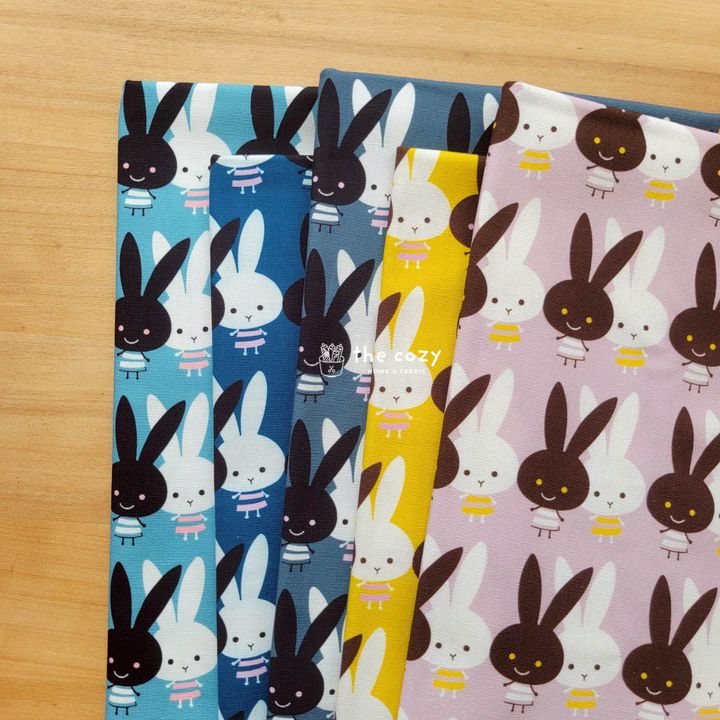 可愛兔子厚棉布_台灣布料