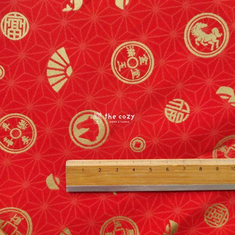 台灣薄棉_金運和風紅藍布4