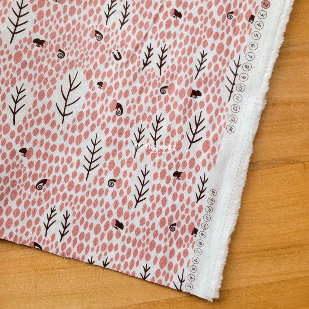 台灣薄棉_森林小徑與小蝸牛_晴空藍_自然系葉子布7