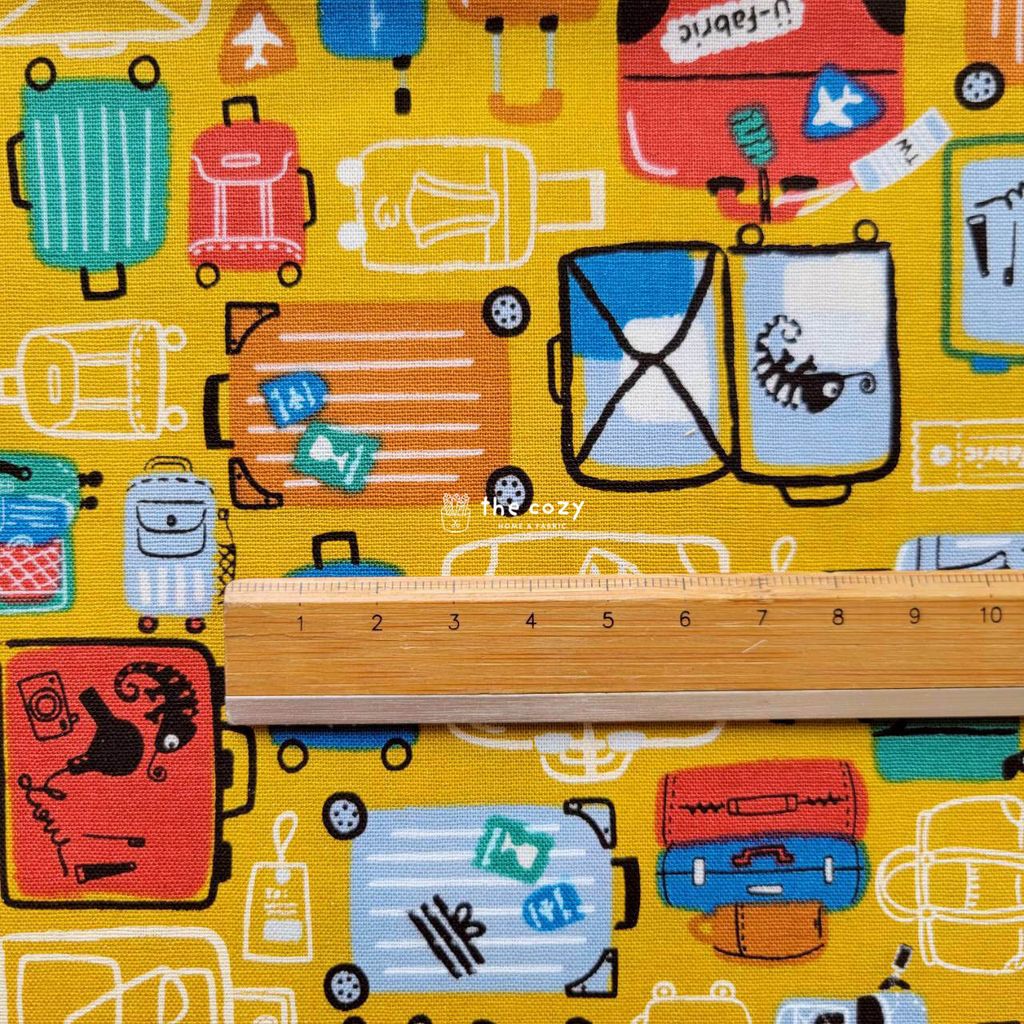 台灣中薄棉_旅行行李箱樂園_奶油米_旅遊布登機布2