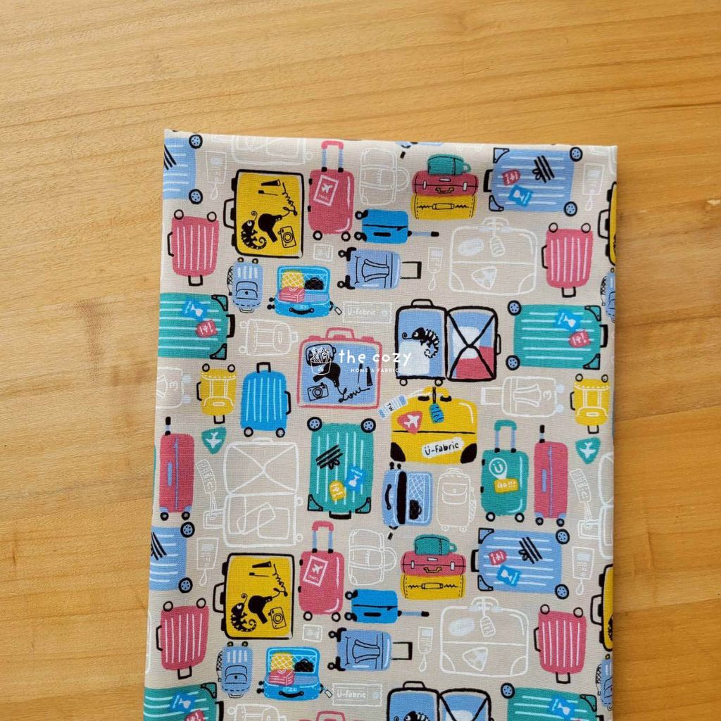 台灣中薄棉_旅行行李箱樂園_奶油米_旅遊布登機布5