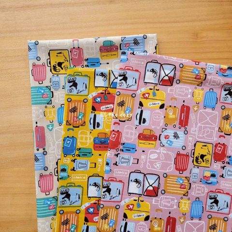 台灣中薄棉_旅行行李箱樂園_奶油米_旅遊布登機布6